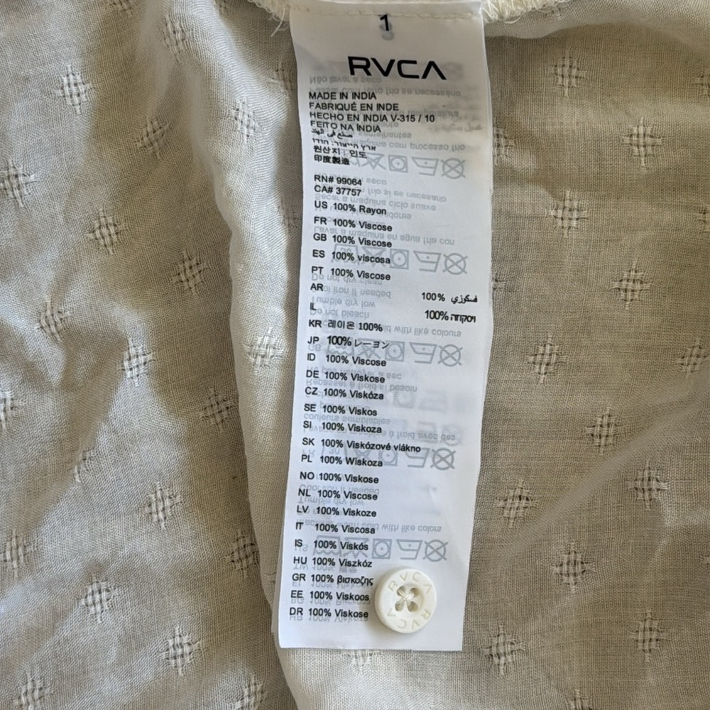 RVCA button down blouse with cutout on back - Picture 5 of 11